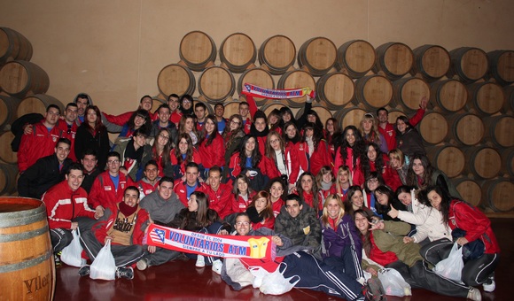 Colectivo de Voluntarios del Atlético de Madrid en su viaje a Valladolid